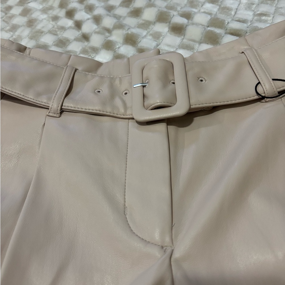 Express Tan High Waist Dress Shorts - Picture 2 of 5